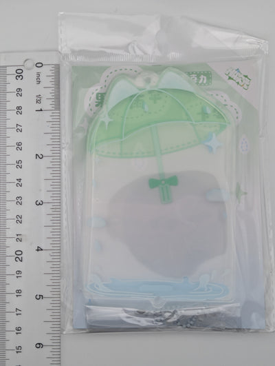 Green Acrylic Cat Umbrella Photocard Holder Keychain (9.2x6.0CM)