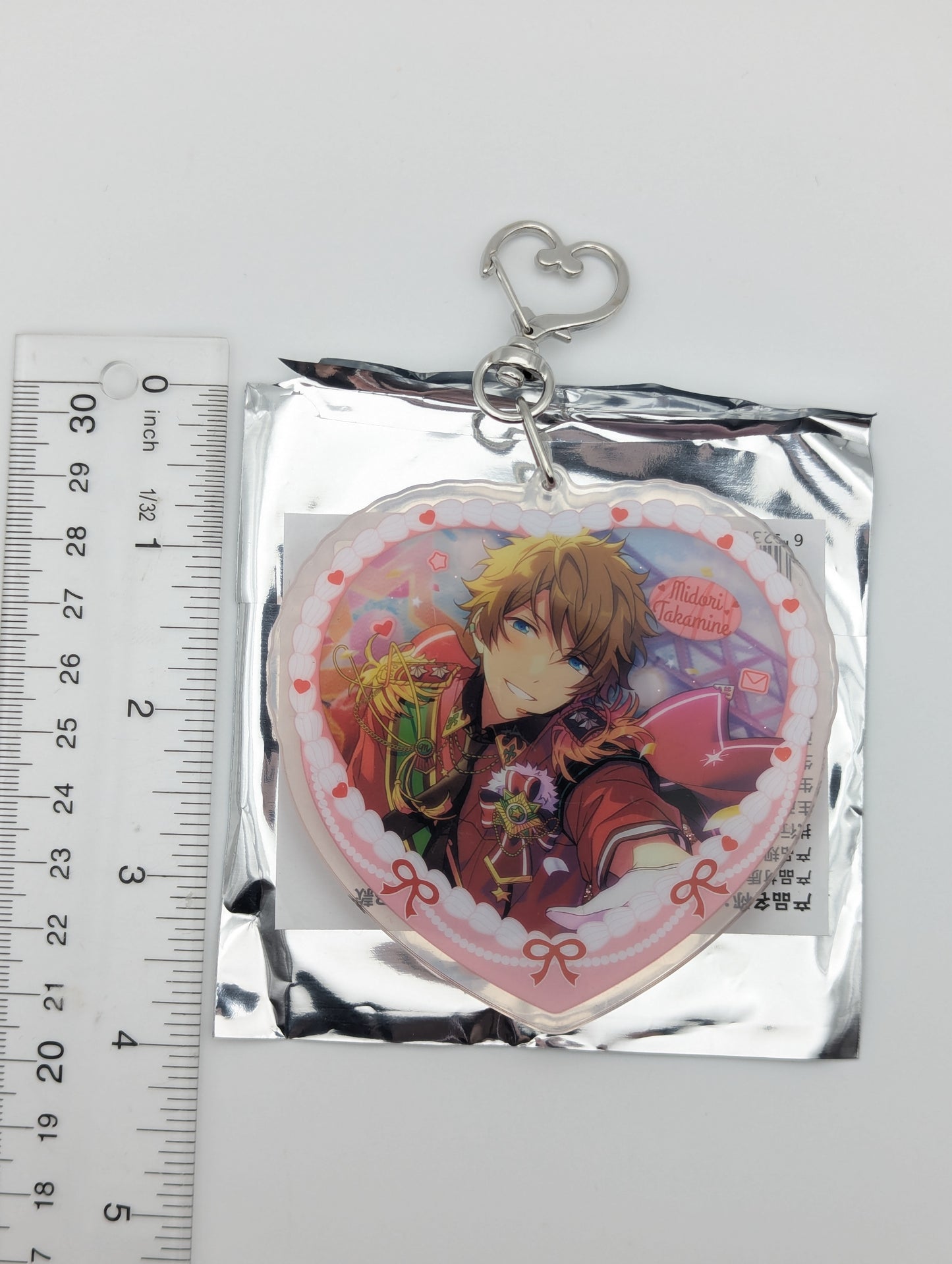Midori Takamine Ensemble Stars CN Heart Cake Glitter Acrylic Keychain