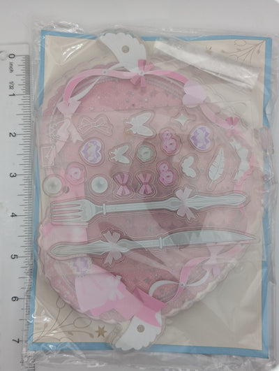 Pink Acrylic Heart Display with Shaker Charms (14.5x10.4CM)