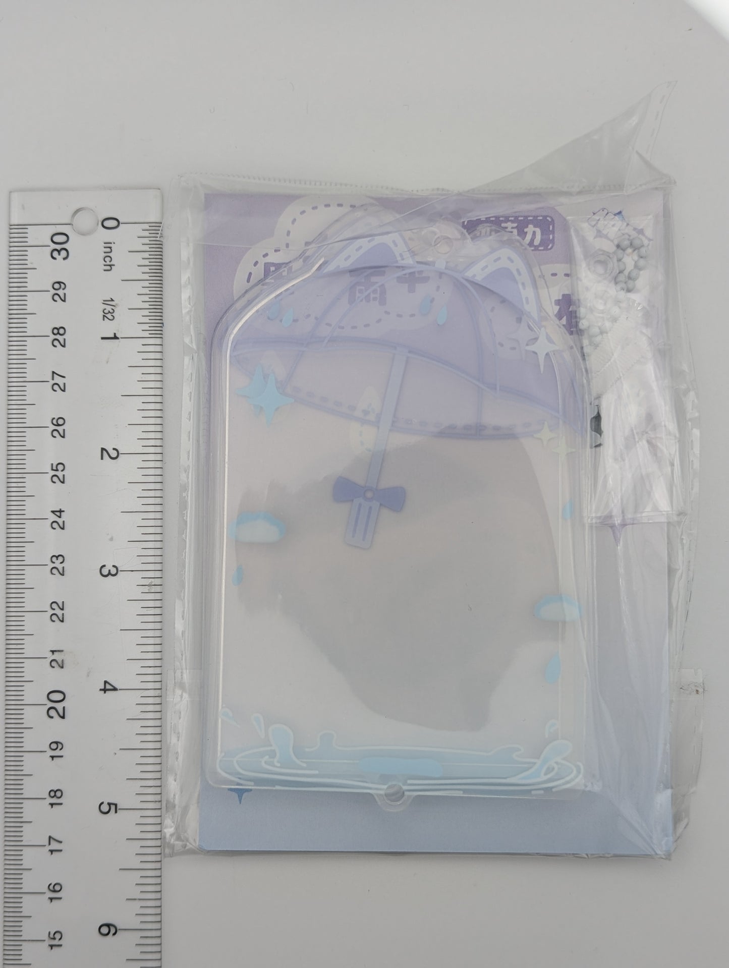 Purple Acrylic Cat Umbrella Photocard Holder Keychain (9.2x6.0CM)