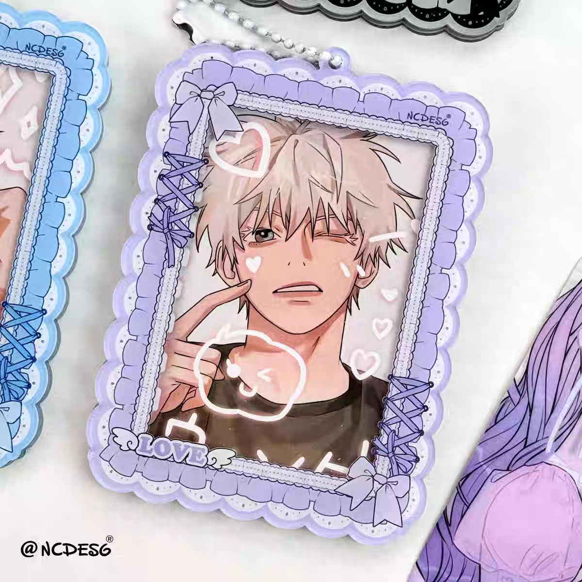Purple Acrylic Photocard Holder Keychain (9.4x6.8CM)