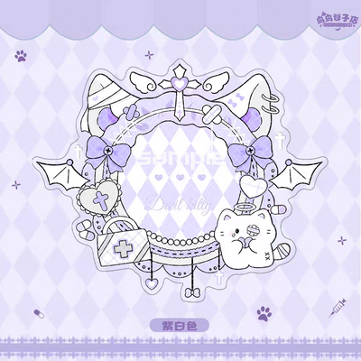Purple Acrylic Medical Cat Badge Holder (5.8CM)