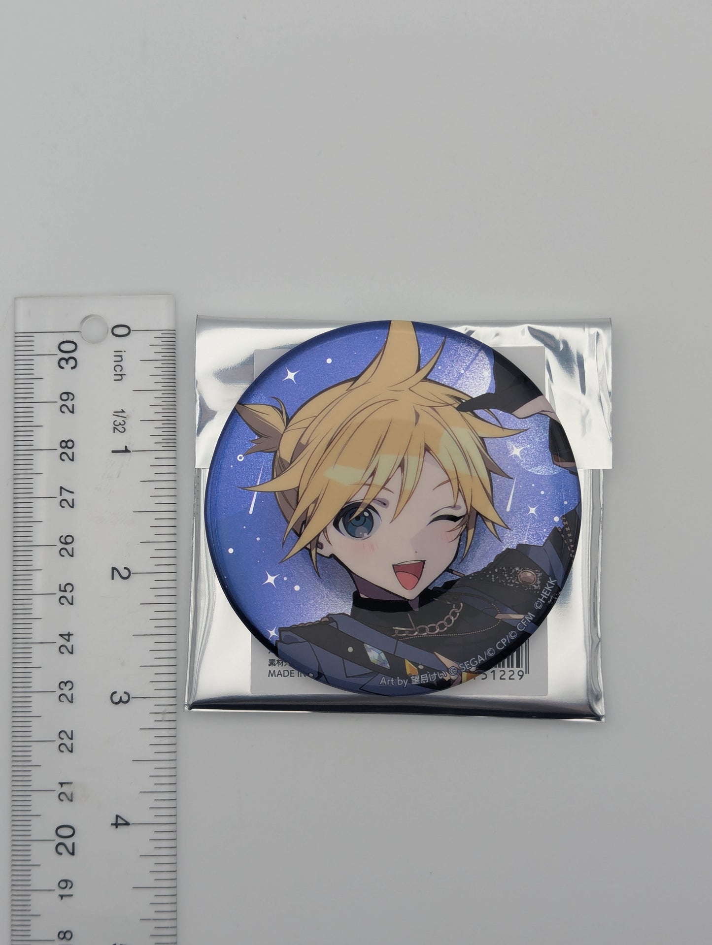 Kagamine Len Ensemble Stars x Project Sekai Can Badge