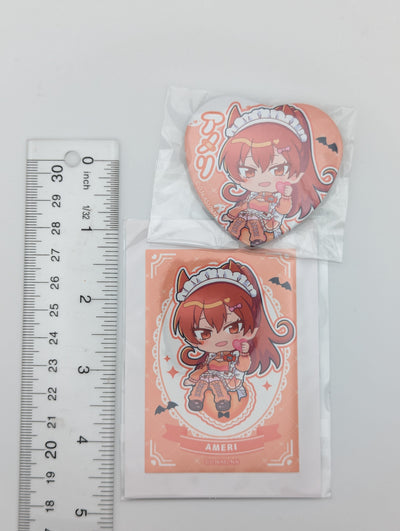 Ameri Azazel Welcome to Demon School Iruma-kun Jersey Maid Heart Badge + Card Set