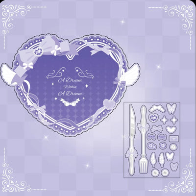 Purple Acrylic Heart Display with Shaker Charms (14.5x10.4CM)