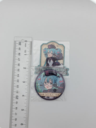 Hatsune Miku Glasses x Cafe Kuji Can Badge & Sticker Set