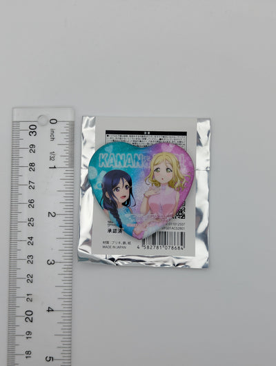 Kanan Matsuura & Mari Ohara Love Live Sunshine UR Pair Can Badge