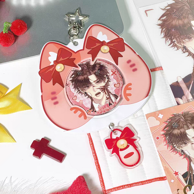Red PVC Cat Badge Holder (5.8-7.5CM)