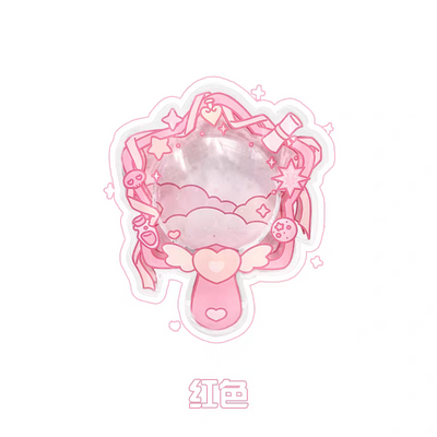 Pink Acrylic Magic Wand Badge Holder (5.8CM)