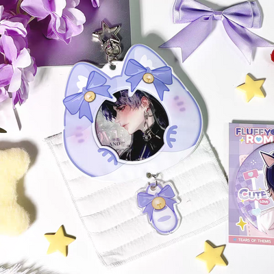 Purple PVC Cat Badge Holder (5.8-7.5CM)