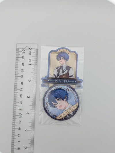 KAITO Hatsune Miku Glasses x Cafe Kuji Can Badge & Sticker Set