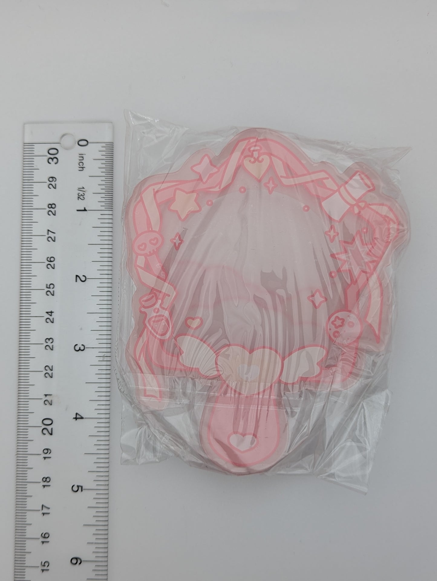 Pink Acrylic Magic Wand Badge Holder (5.8CM)