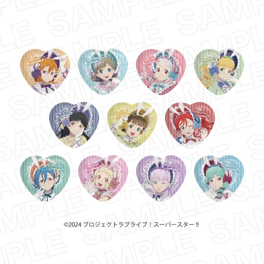 [PREORDER] Liella Love Live Superstar!! x Karaoke no Tetsujin Hop, Step, Moon! Heart-shaped Can Badges
